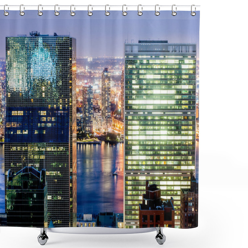 Personality  New York Skyscrapers At Twilight Shower Curtains