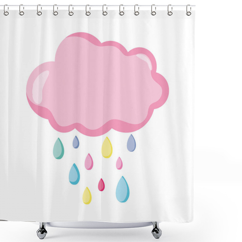 Personality  Nature Cloud Raining Weather In The Sky Vector Illustration Shower Curtains