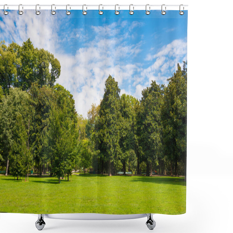 Personality  Green Lawn With Trees Shower Curtains