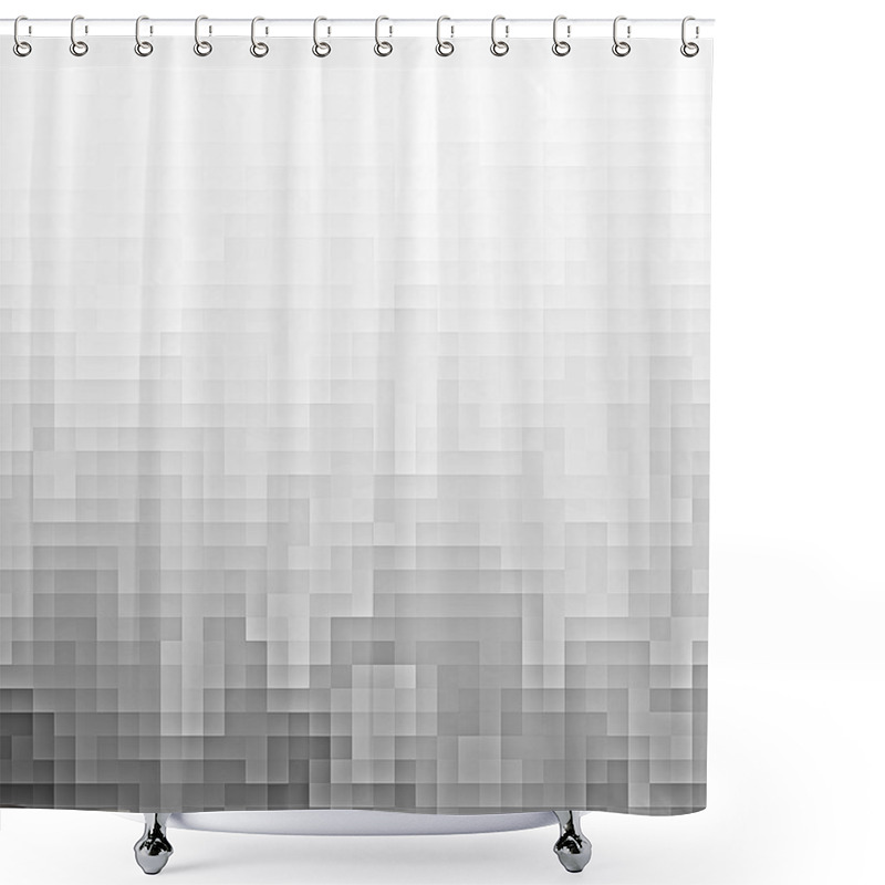 Personality  Abstract Gray Pixel Background Shower Curtains