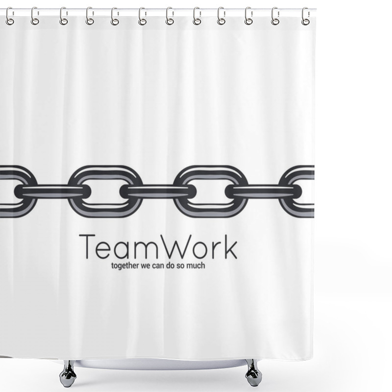 Personality  Seamless Chain Teamwork Concept On White Background Shower Curtains