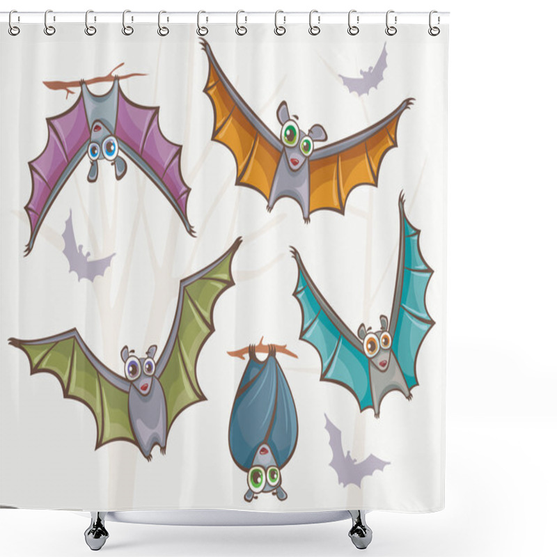 Personality  Set Of Bats. Shower Curtains