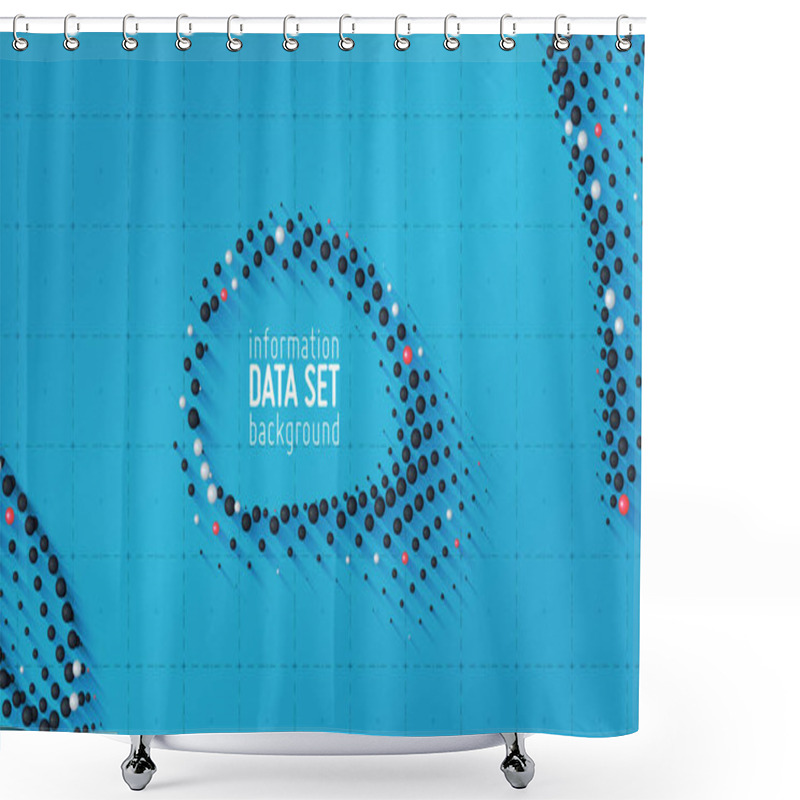 Personality  Vector Abstract Data Sorting Visualization Background. Big Data. Sorted Data As Tiny Spheres. Information Analytics Concept. Filtering Machine Algorithms. Vector Technology Background. Trendy Cover Shower Curtains