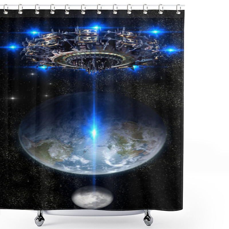 Personality  UFO Nearing Earth Shower Curtains