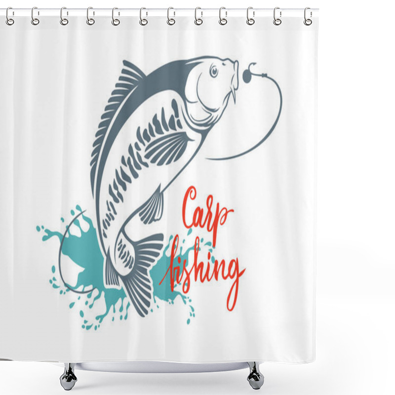 Personality  Fish Silhouette Icon Shower Curtains