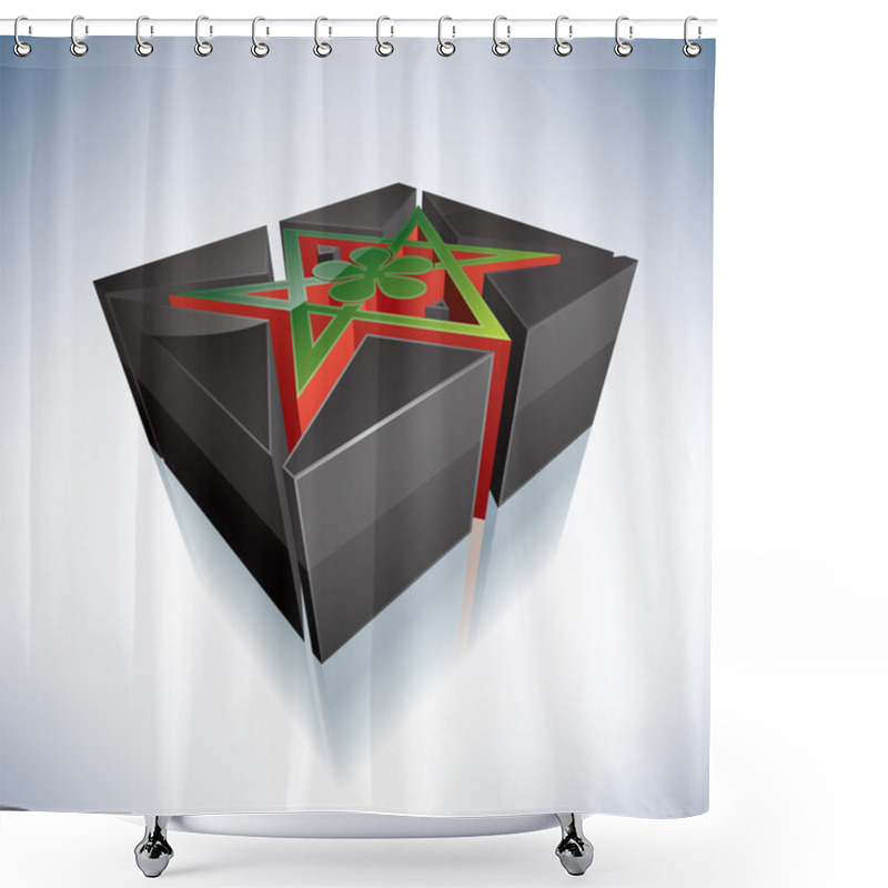 Personality  3D Religion: Thelema, Unicursal Hexagram Shower Curtains