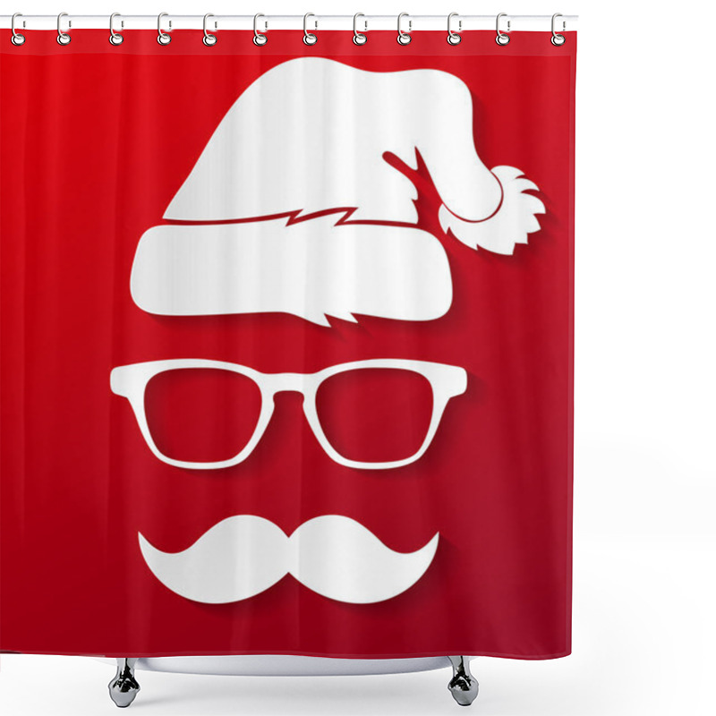 Personality  Hipster Santa Claus Silhouette Shower Curtains