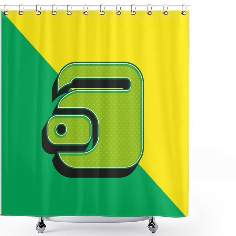 Personality  Big Torch Green And Yellow Modern 3d Vector Icon Logo Shower Curtains