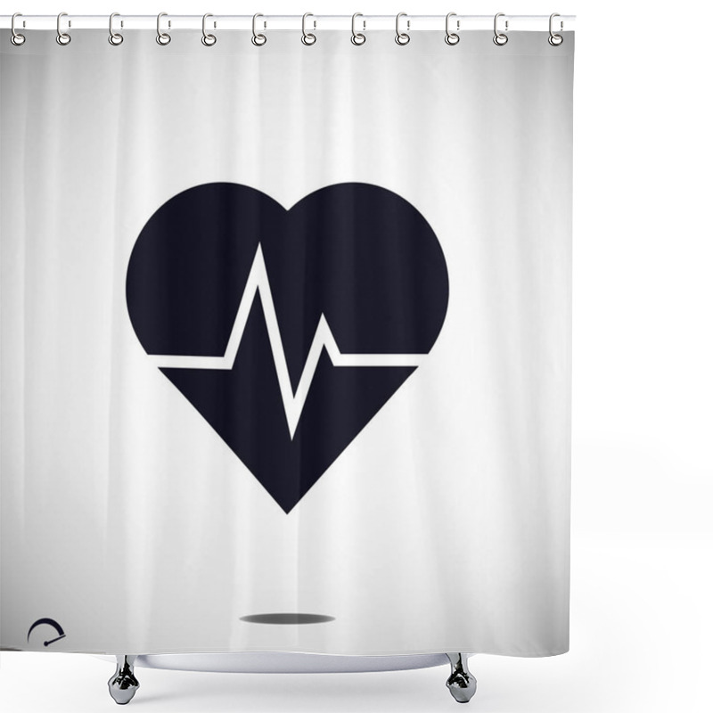 Personality  Simple Heartbeat Icon Shower Curtains