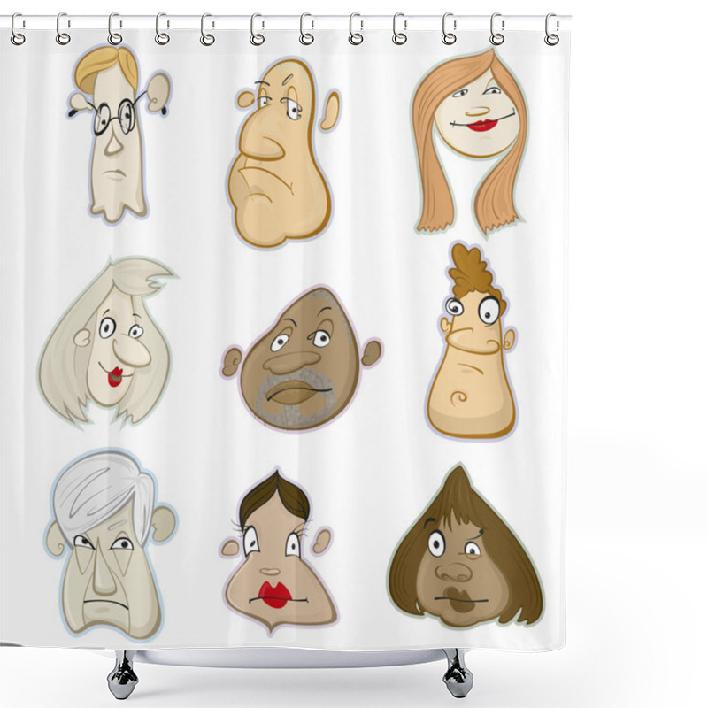 Personality  Human Face Shower Curtains