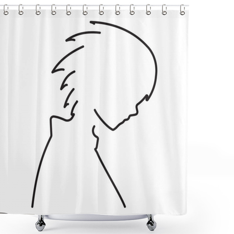 Personality  Anime Boy Icon Isolated On White Background, Vector Illustration. Shower Curtains