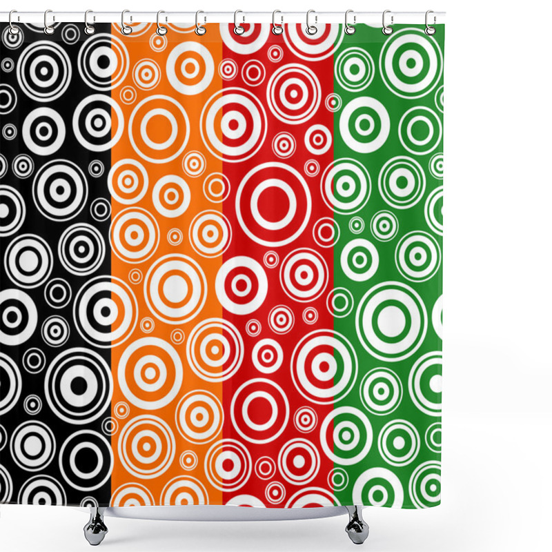 Personality  Set Of Seamless Textures With Concentric Circles. Shower Curtains