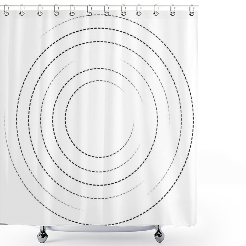 Personality  Concentric Circles Spiral Element Shower Curtains