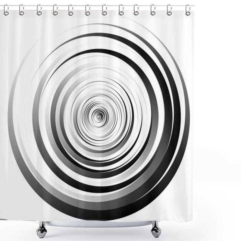 Personality  Concentric Circles Abstract Element Shower Curtains