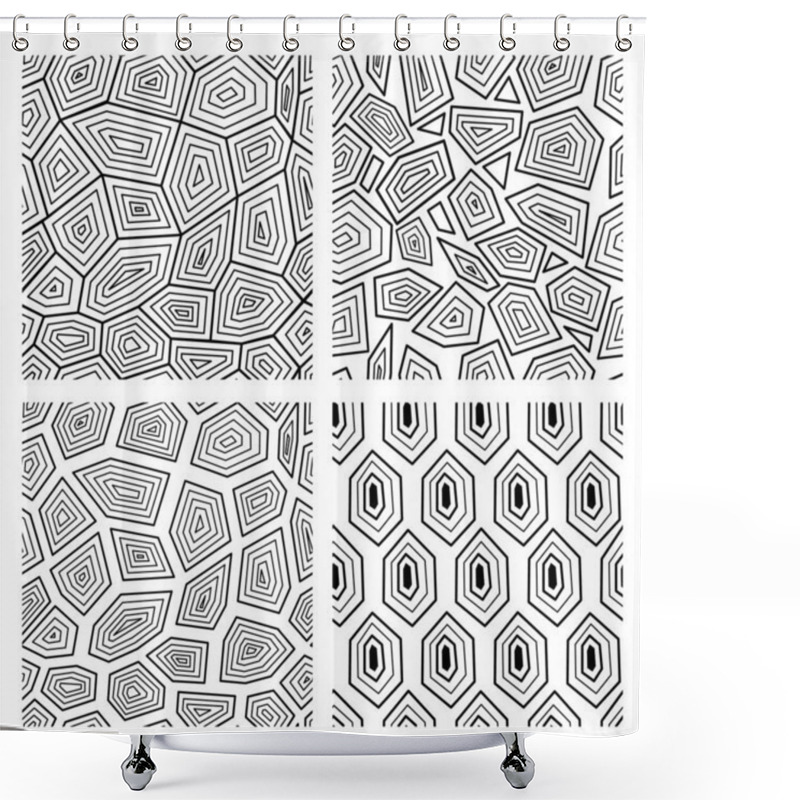 Personality  Geometric Seamless Art Deco Pattern Of Turtle Shell Vector Illustration. Shower Curtains