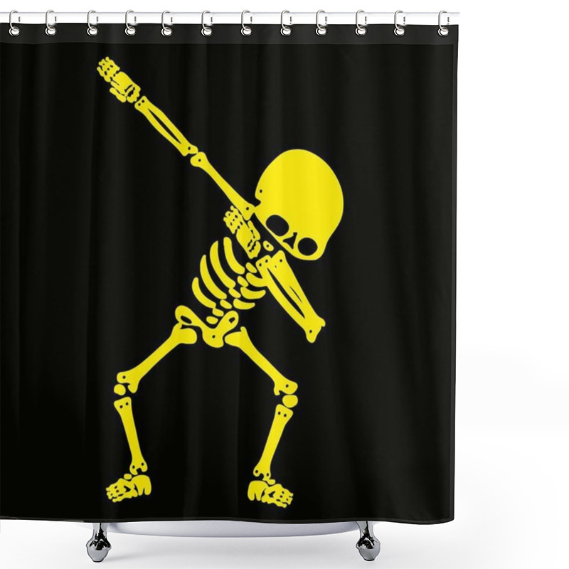 Personality  Skeleton Dabbing, A  Group Of Skeletons Doing Dab Shower Curtains