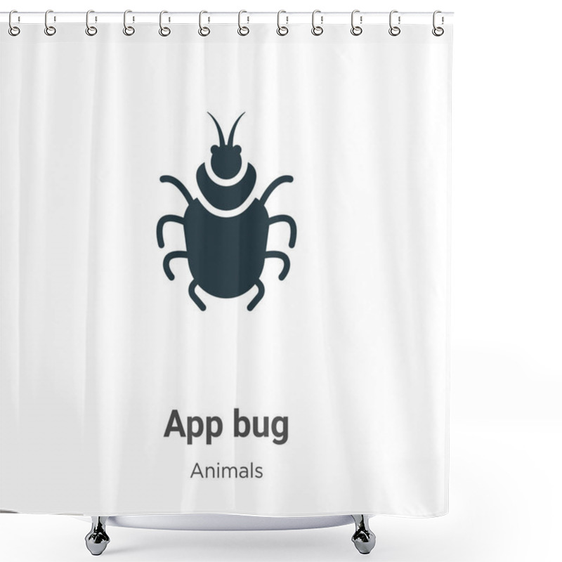 Personality  App Bug Vector Icon On White Background. Flat Vector App Bug Icon Symbol Sign From Modern Animals Collection For Mobile Concept And Web Apps Design. Shower Curtains