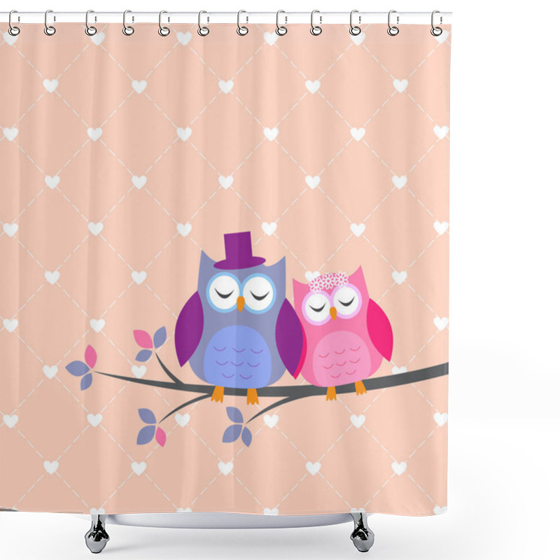 Personality  Couple Owls In Love Shower Curtains