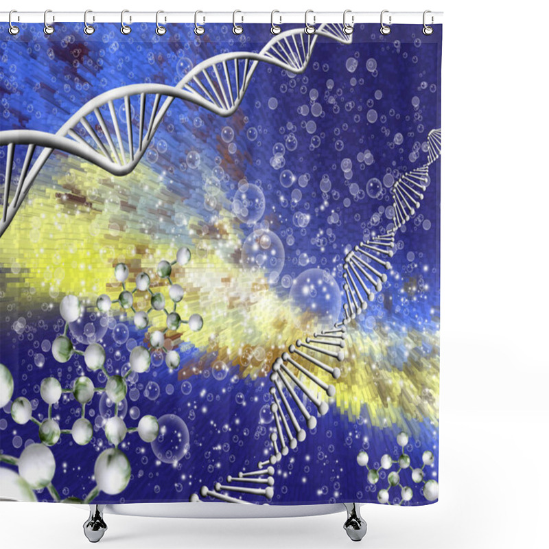 Personality  Dnk Chain On Abstract Background Shower Curtains