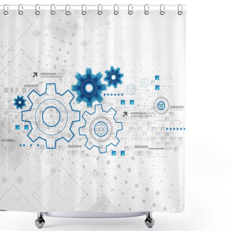 Personality  Abstract Technology Business Template Background. Shower Curtains