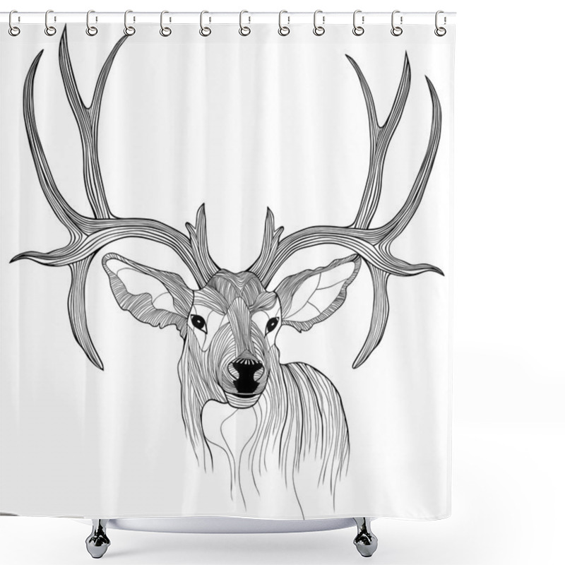 Personality  Deer Head Shower Curtains