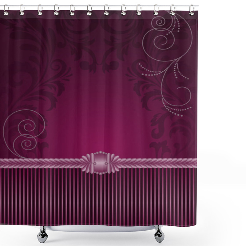 Personality  Purple Background With Ornament Shower Curtains