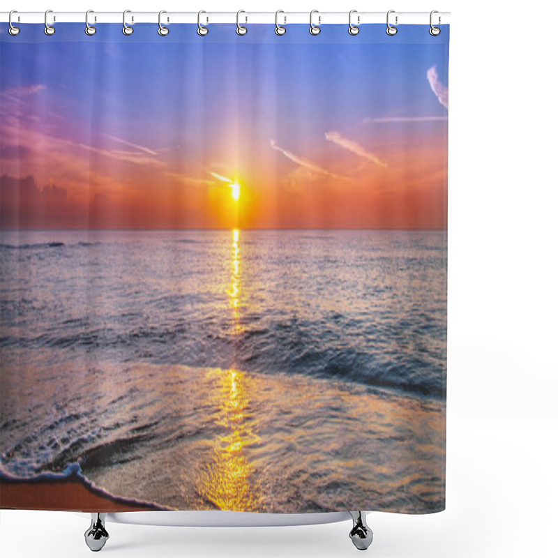 Personality  Sunset And Sea. Shower Curtains