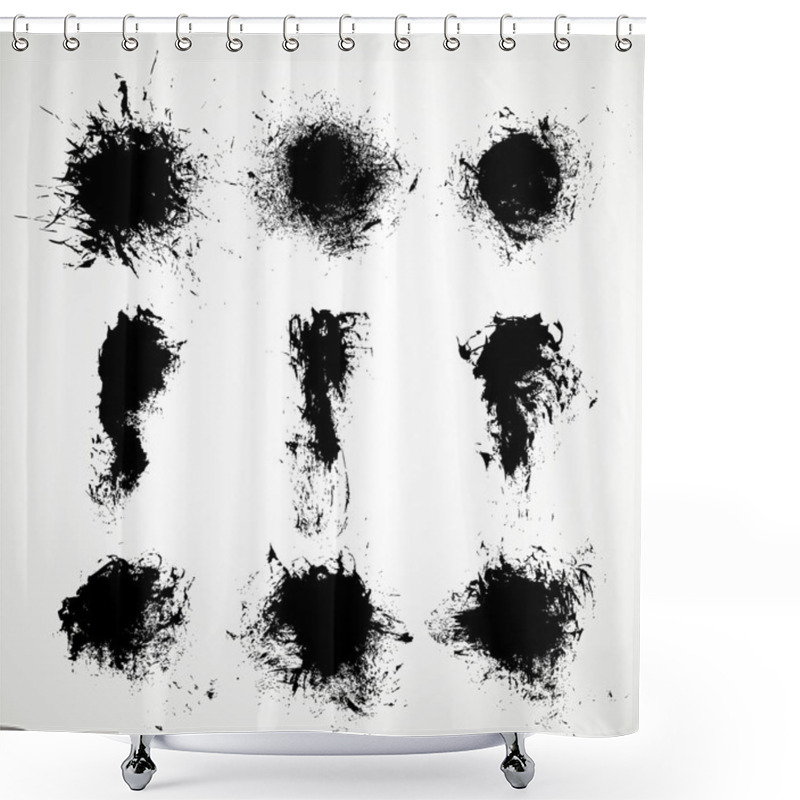 Personality  Grunge Black Splashes Shower Curtains