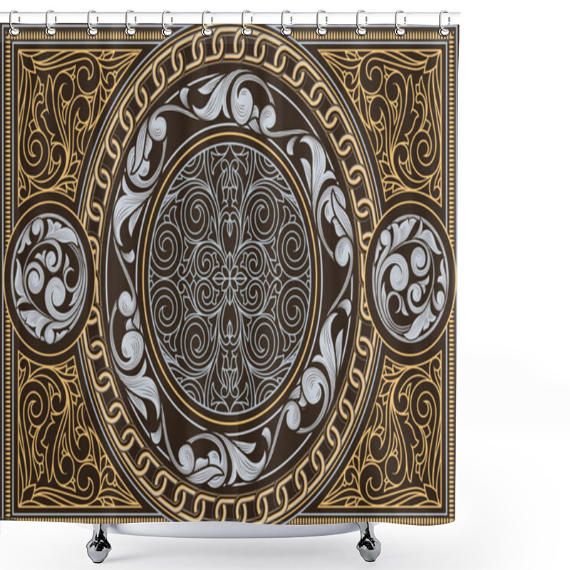 Personality  Decorative Ornate Retro Design Card Background Shower Curtains