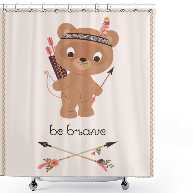 Personality  Be Brave Children's Poster Shower Curtains