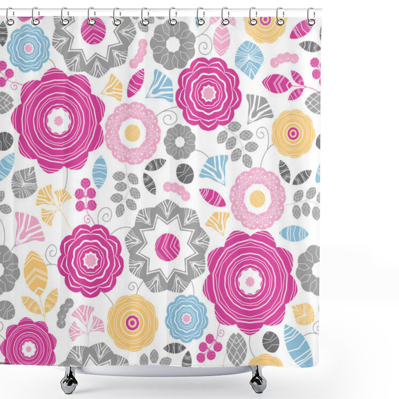 Personality  Vibrant Floral Scaterred Seamless Pattern Background Shower Curtains