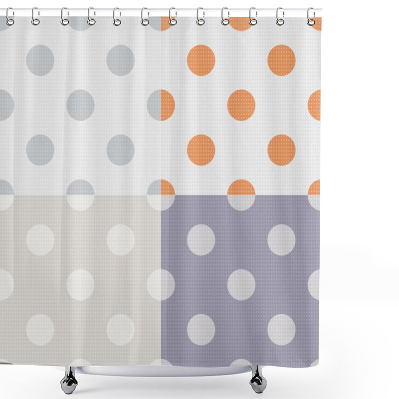 Personality  Seamless Polka Dots Pattern Shower Curtains