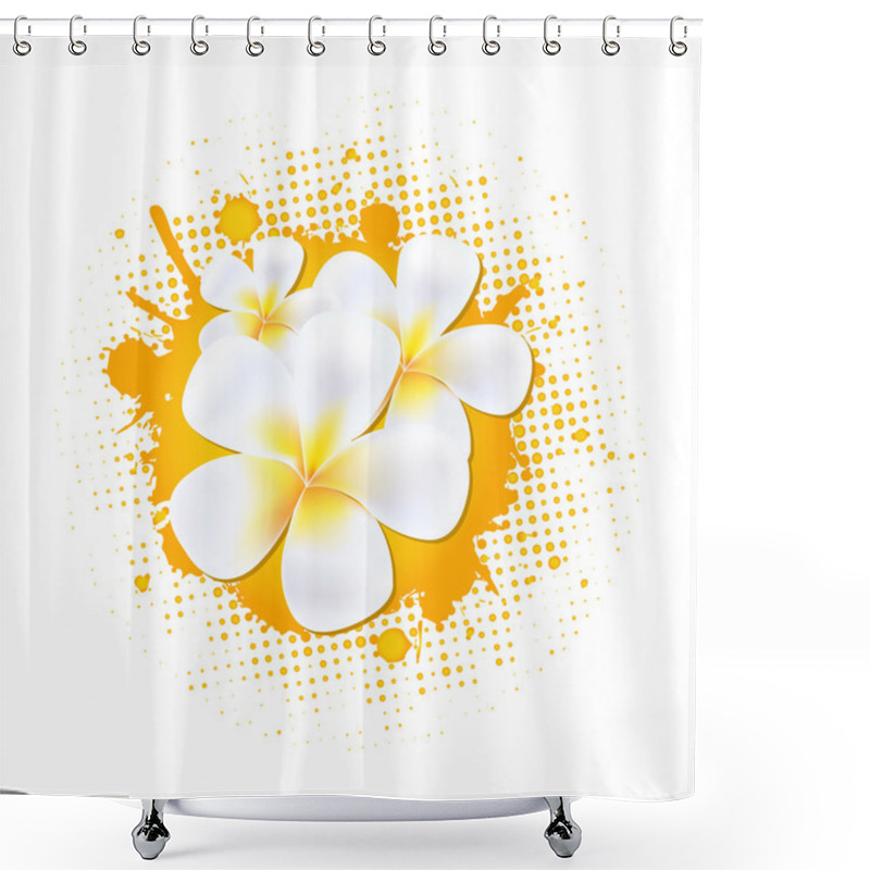 Personality  Flower Background With Frangipani Shower Curtains