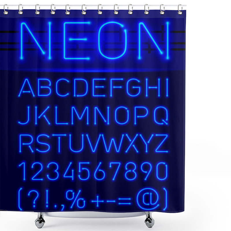 Personality  Neon Font And Symbols Shower Curtains