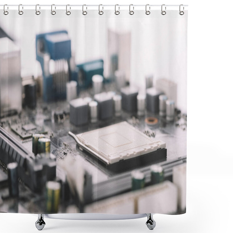 Personality  Typical Desktop Computer Logic Board Close-up View Shower Curtains