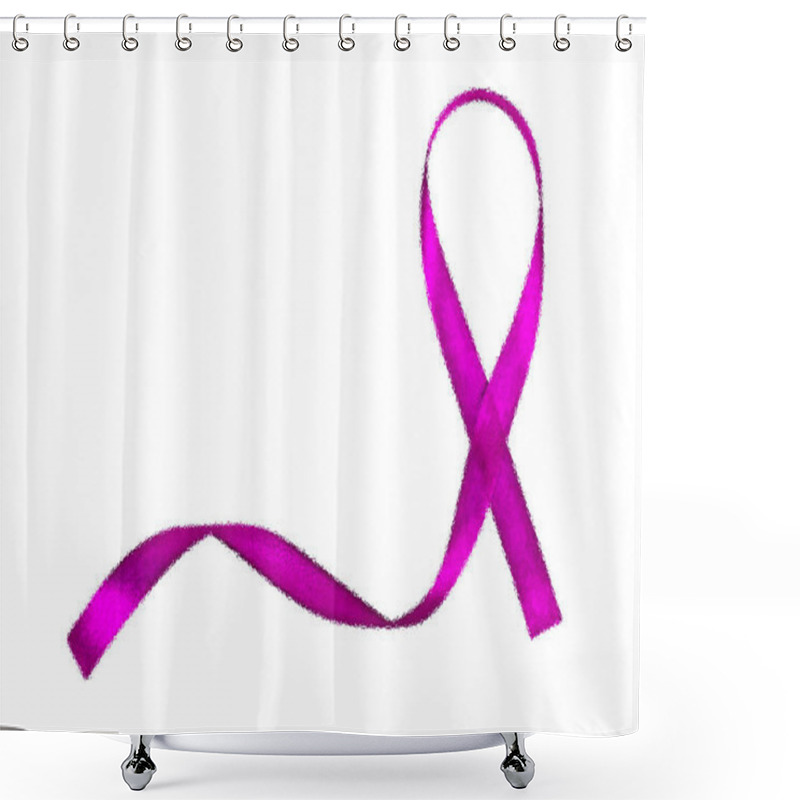 Personality  Violet Awareness Ribbon Isolated On A White Background Shower Curtains