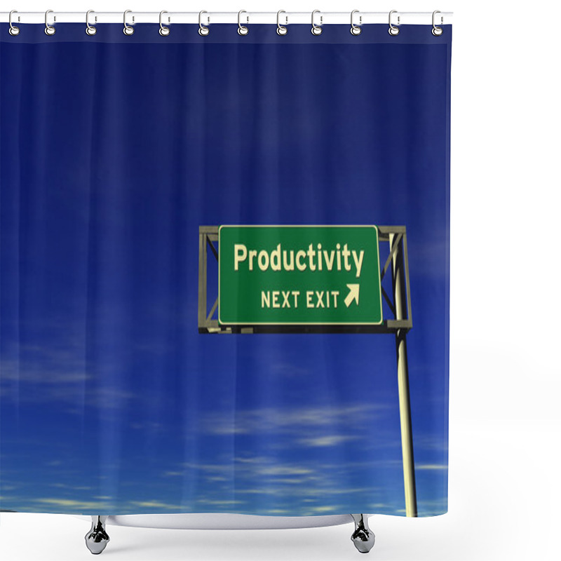 Personality  Productivity Freeway Exit Sign Shower Curtains