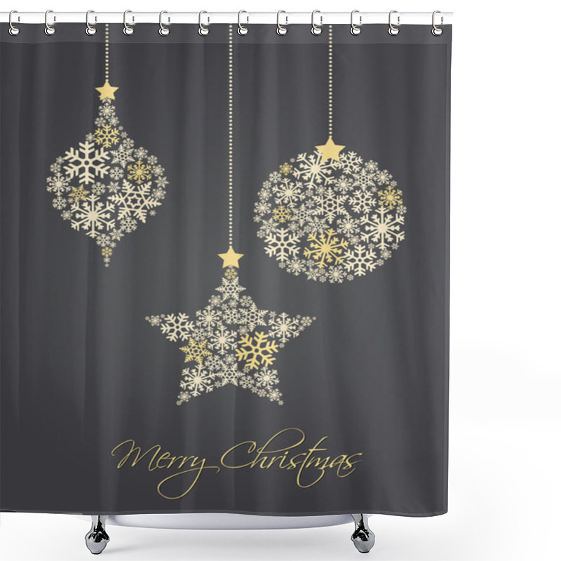 Personality  Christmas Ball Shower Curtains