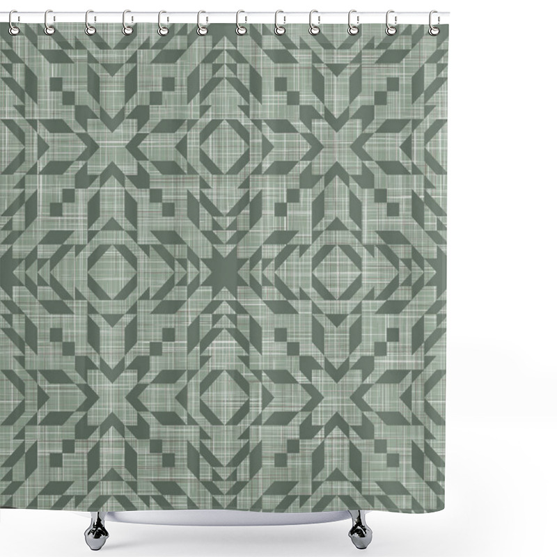 Personality  Seamless Kilim Swatch Design On Linen Texture Shower Curtains