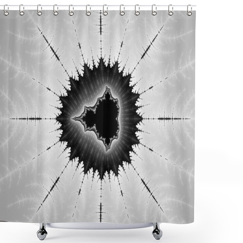 Personality  Grayscale Fractal Background Shower Curtains