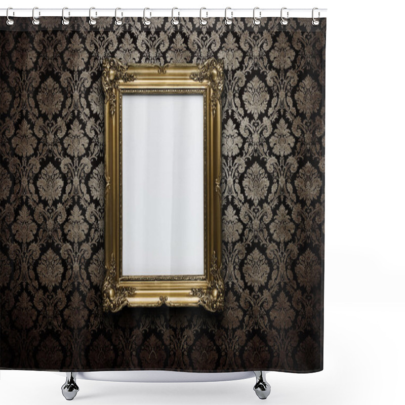 Personality  Blank Frame At The Wall With Clipping Path Shower Curtains