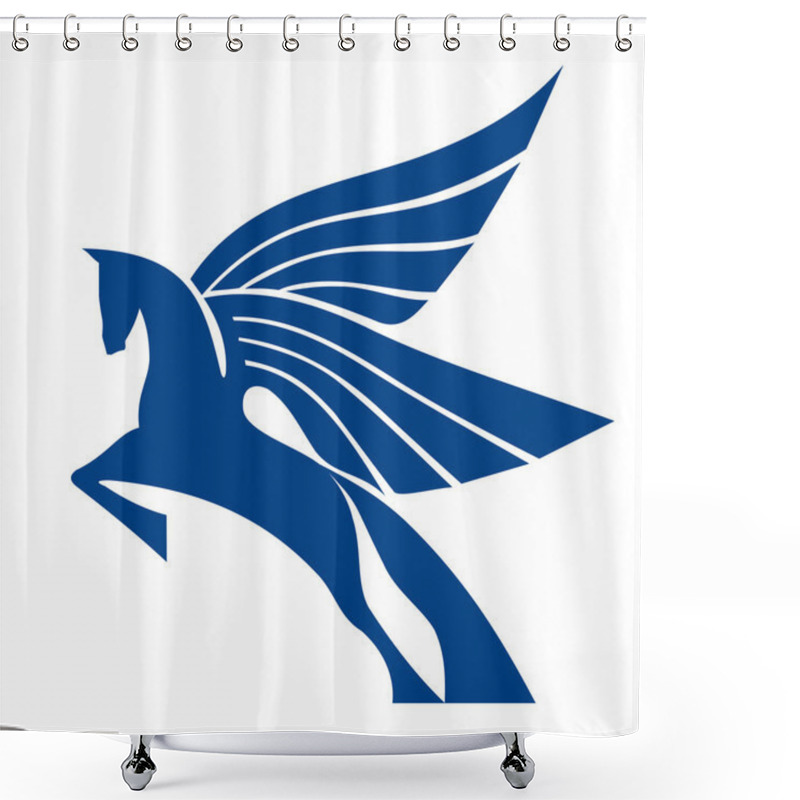 Personality  Pegasus Horse Logo Vector Sign Shower Curtains