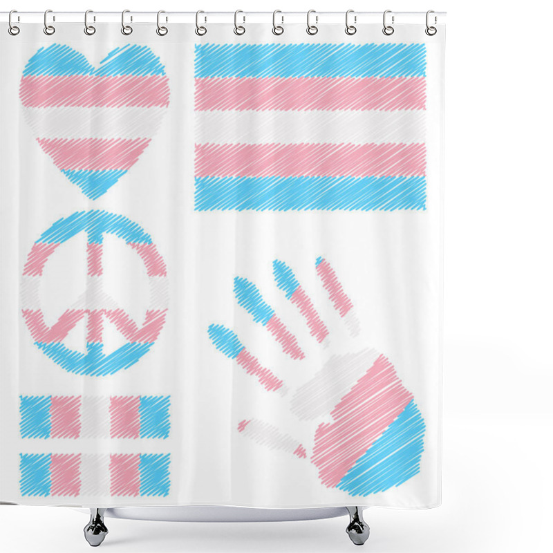 Personality  Transgender Pride Design Elements. Shower Curtains