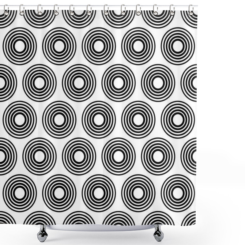 Personality  Abstract Concentric Circles Pattern Shower Curtains