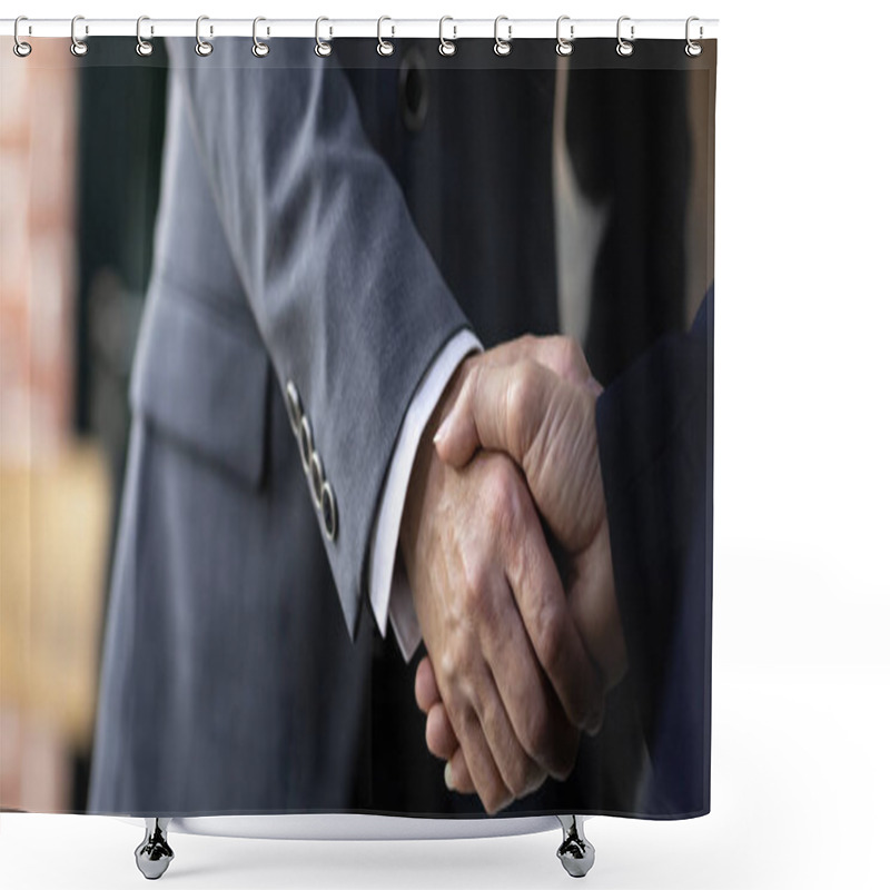 Personality  Handshake For Business Deal Business Mergers And Acquisitions  Shower Curtains