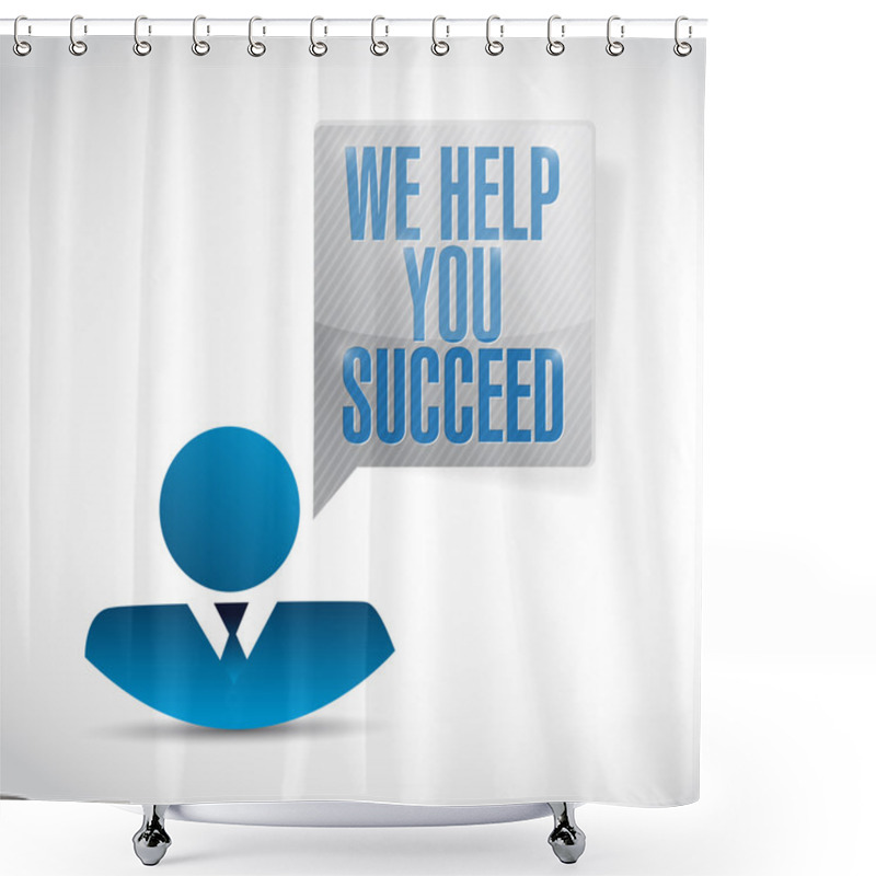 Personality  We Help You Succeed Avatar Message Illustration Shower Curtains