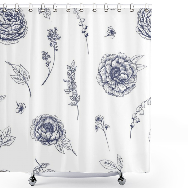 Personality  Vector Floral Pattern Shower Curtains