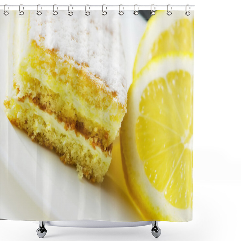 Personality  Lemon Cake. Shower Curtains