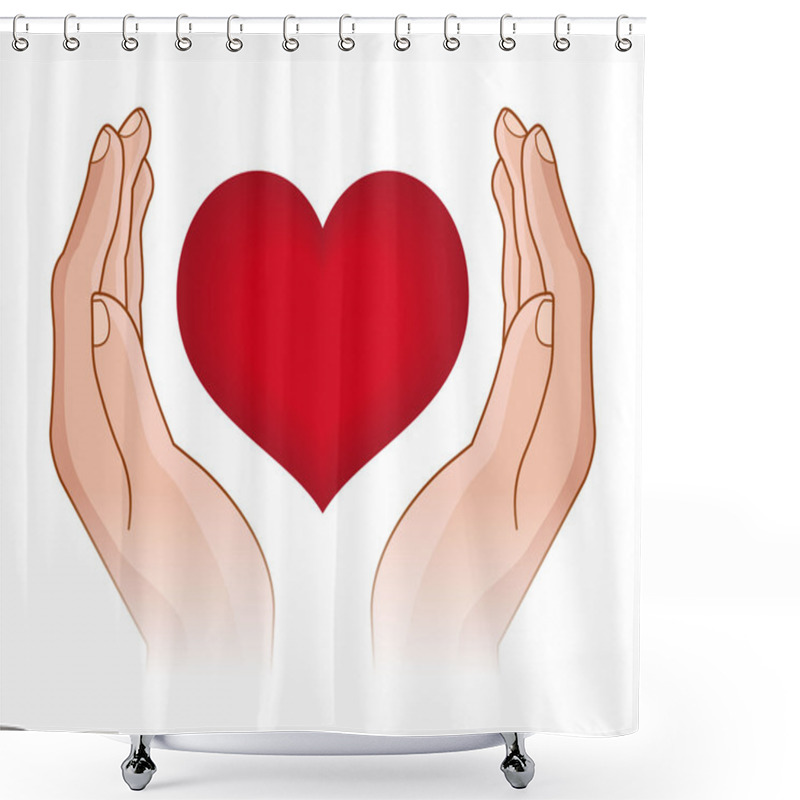 Personality  Heart In Hands Shower Curtains