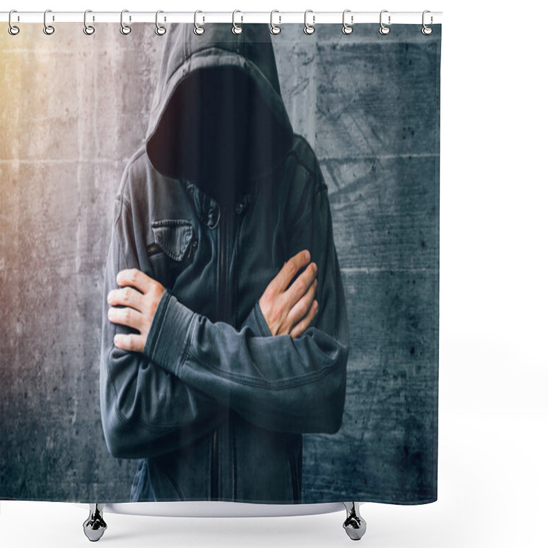 Personality  Hopeless Drug Addict Going Through Addiction Crisis Shower Curtains